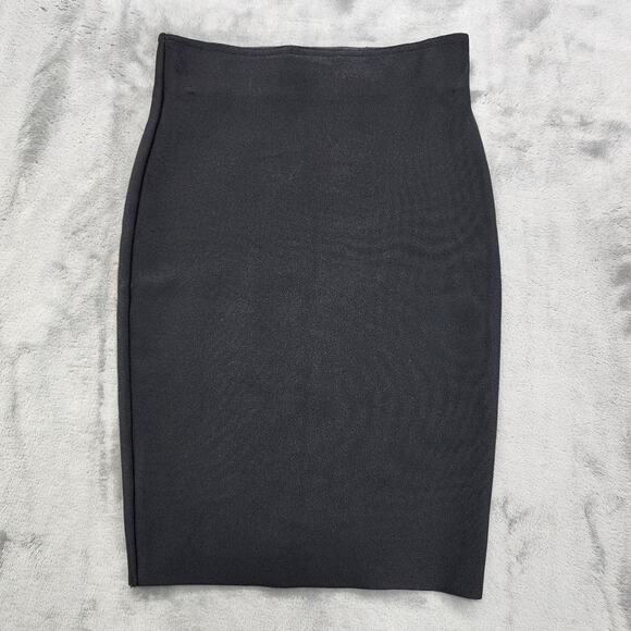 Shinestar Skirt Womens M Black High Waist Bodycon Pencil Stretch Office Preppy - Picture 1 of 8